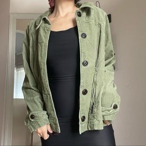 💛Relativity Green Corduroy Button Down Jacket XL